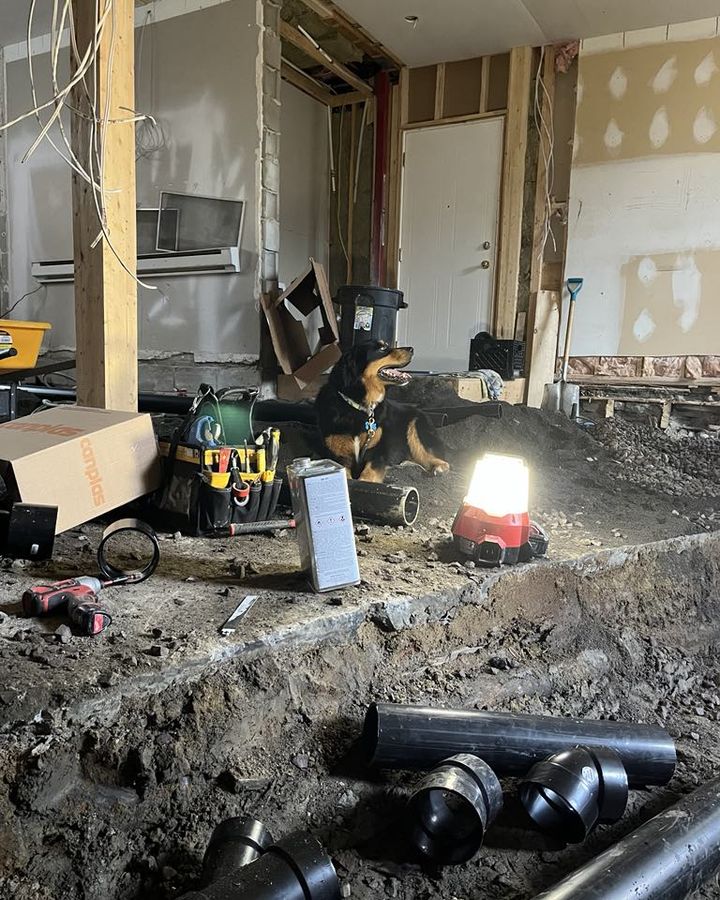 New drains, before closing up